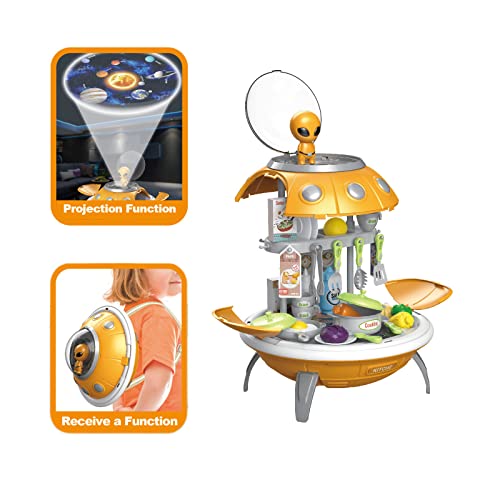 Space Kitchen Set for Toddlers | 54-Piece Cooking Play Set for Kids