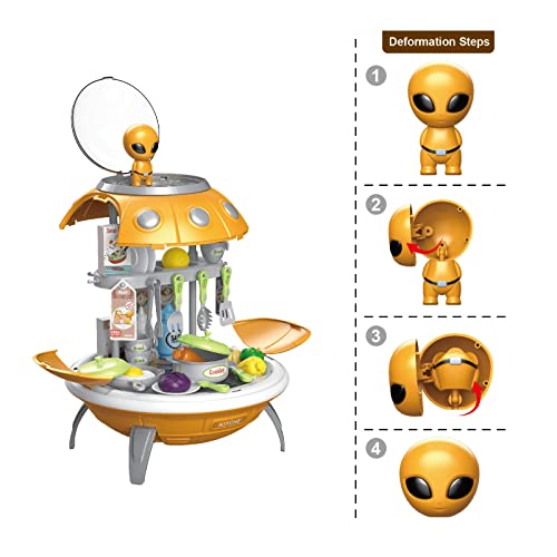 Space Kitchen Set for Toddlers | 54-Piece Cooking Play Set for Kids