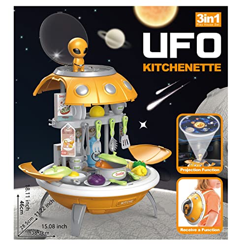 Space Kitchen Set for Toddlers | 54-Piece Cooking Play Set for Kids
