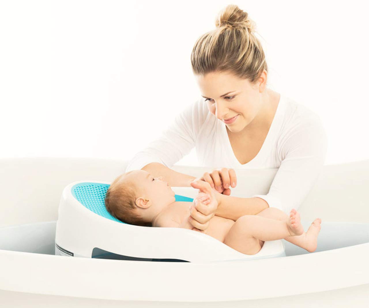 Baby Bather Non-Slip Newborn Bath Seat | Blue, Pink & Grey