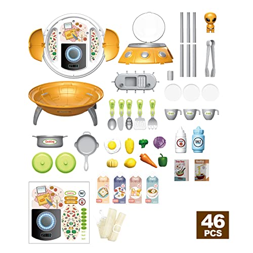 Space Kitchen Set for Toddlers | 54-Piece Cooking Play Set for Kids