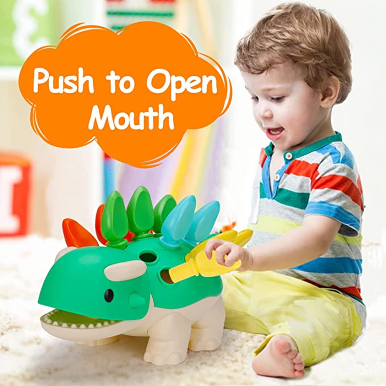 Dinosaur Sensory Toys for Babies | Montessori Fine Motor Skills Toy