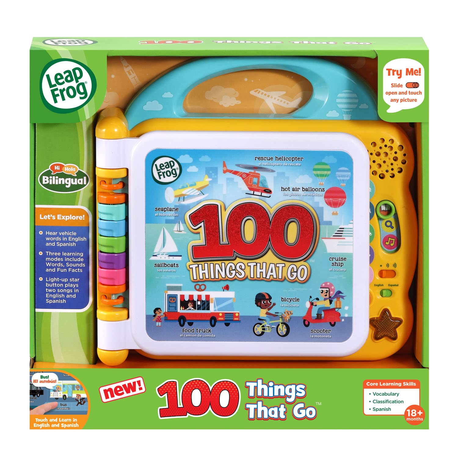 100 Things That Go | Interactive Bilingual Vehicle Book for Toddlers