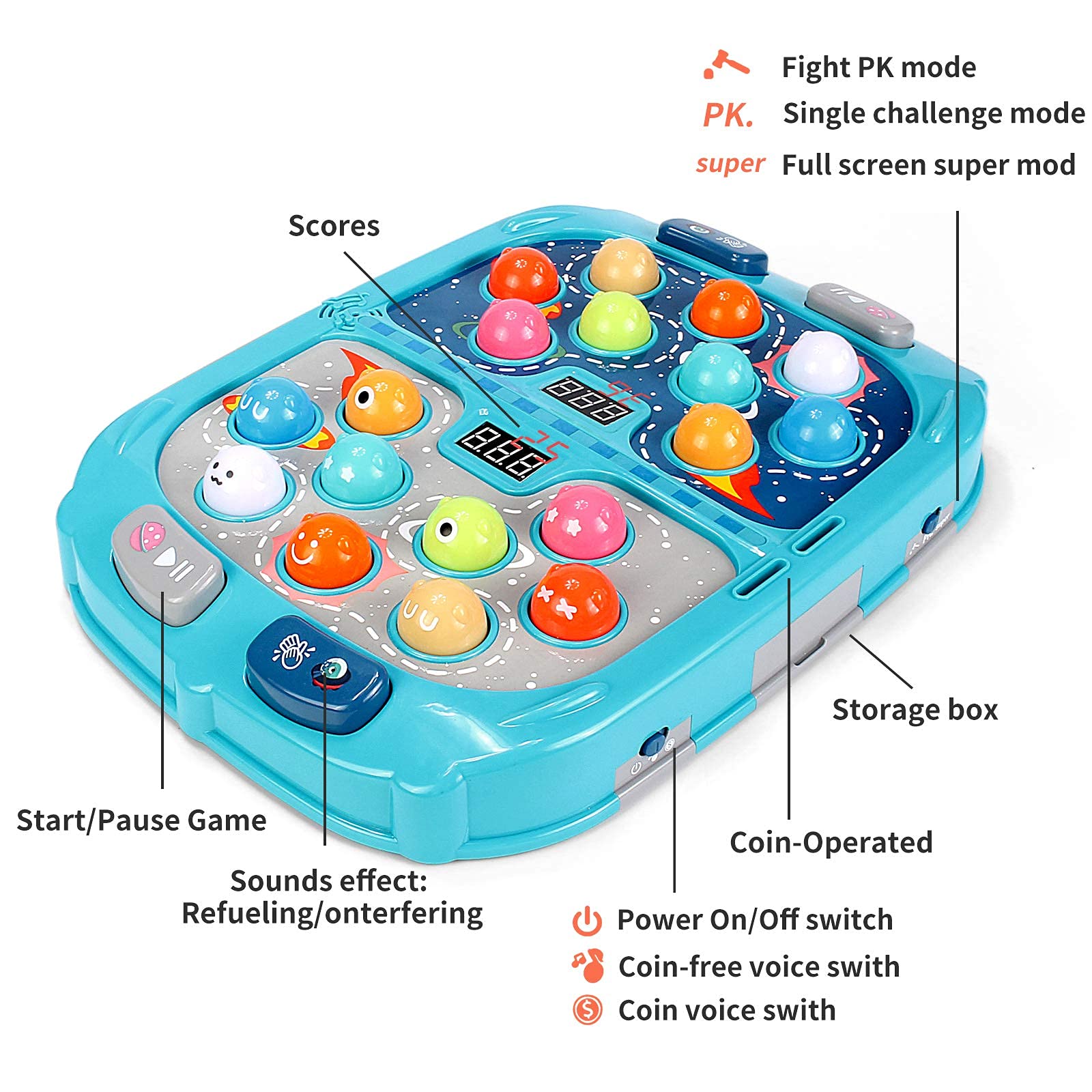 2 Player Whack-A-Mole Toy | Electronic Pounding Game for Kids