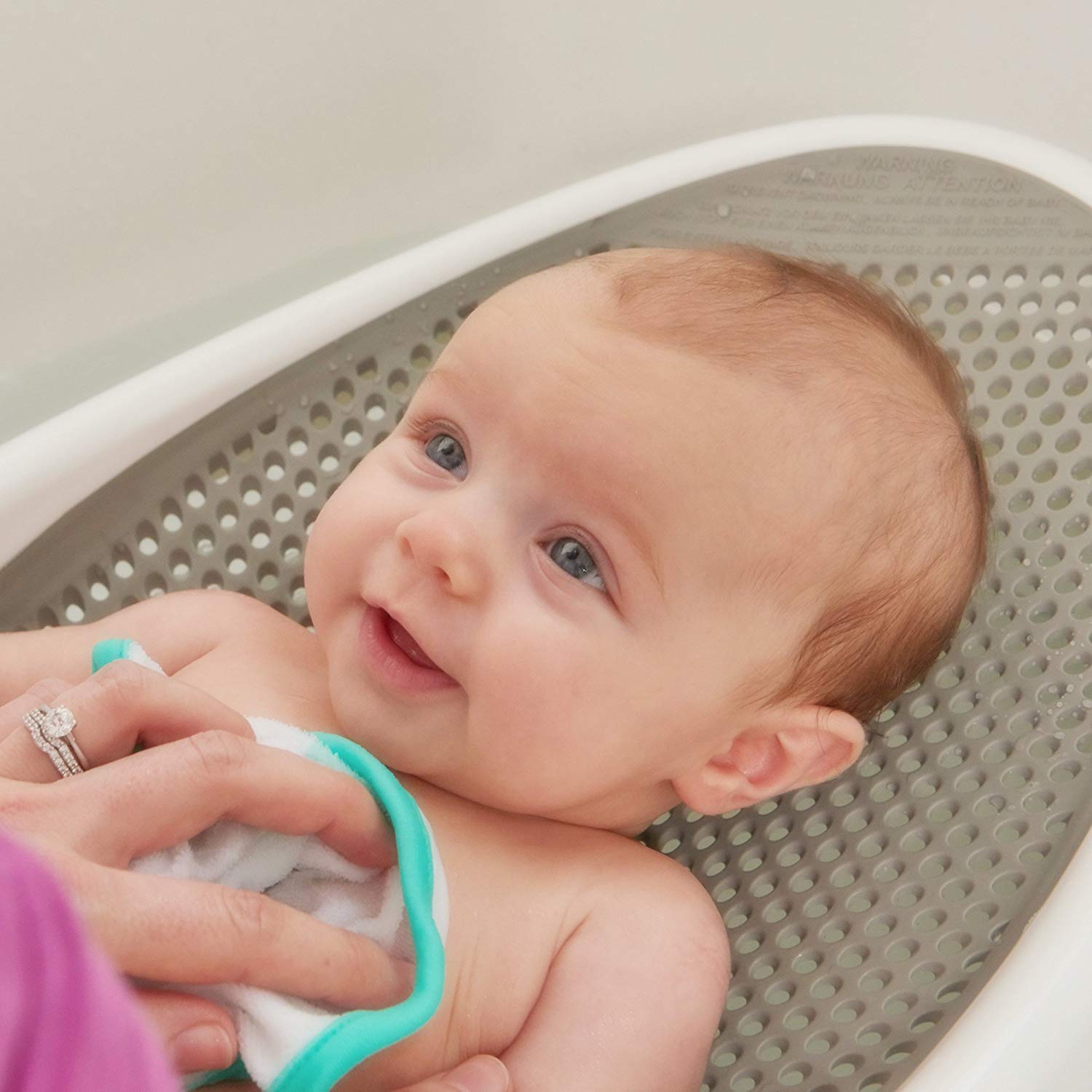 Baby Bather Non-Slip Newborn Bath Seat | Blue, Pink & Grey