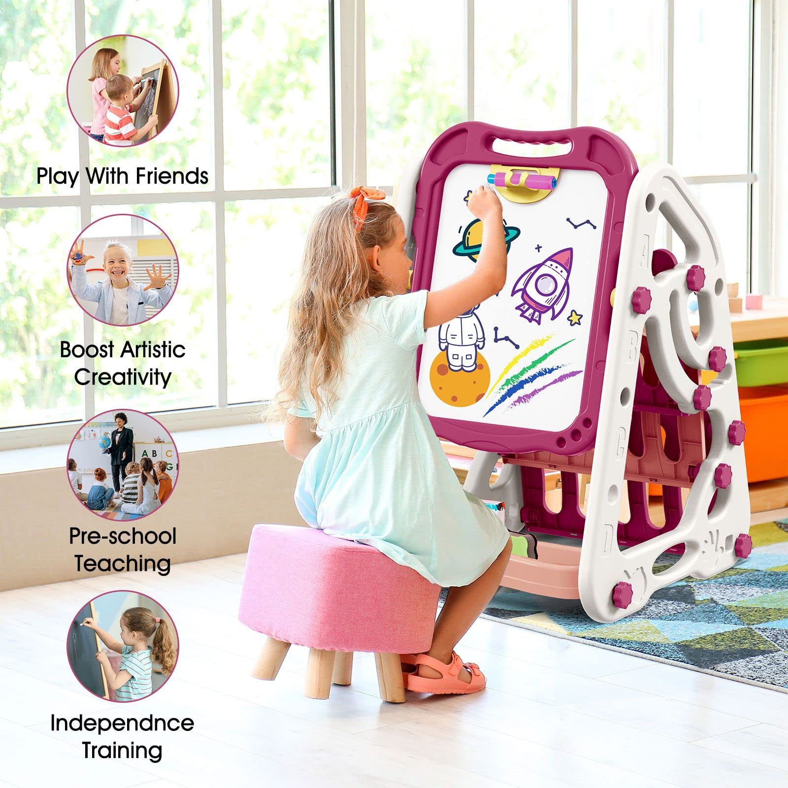 Talented Painter Double-Sided Drawing Board Set | Magnetic Drawing & Learning Board for Kids