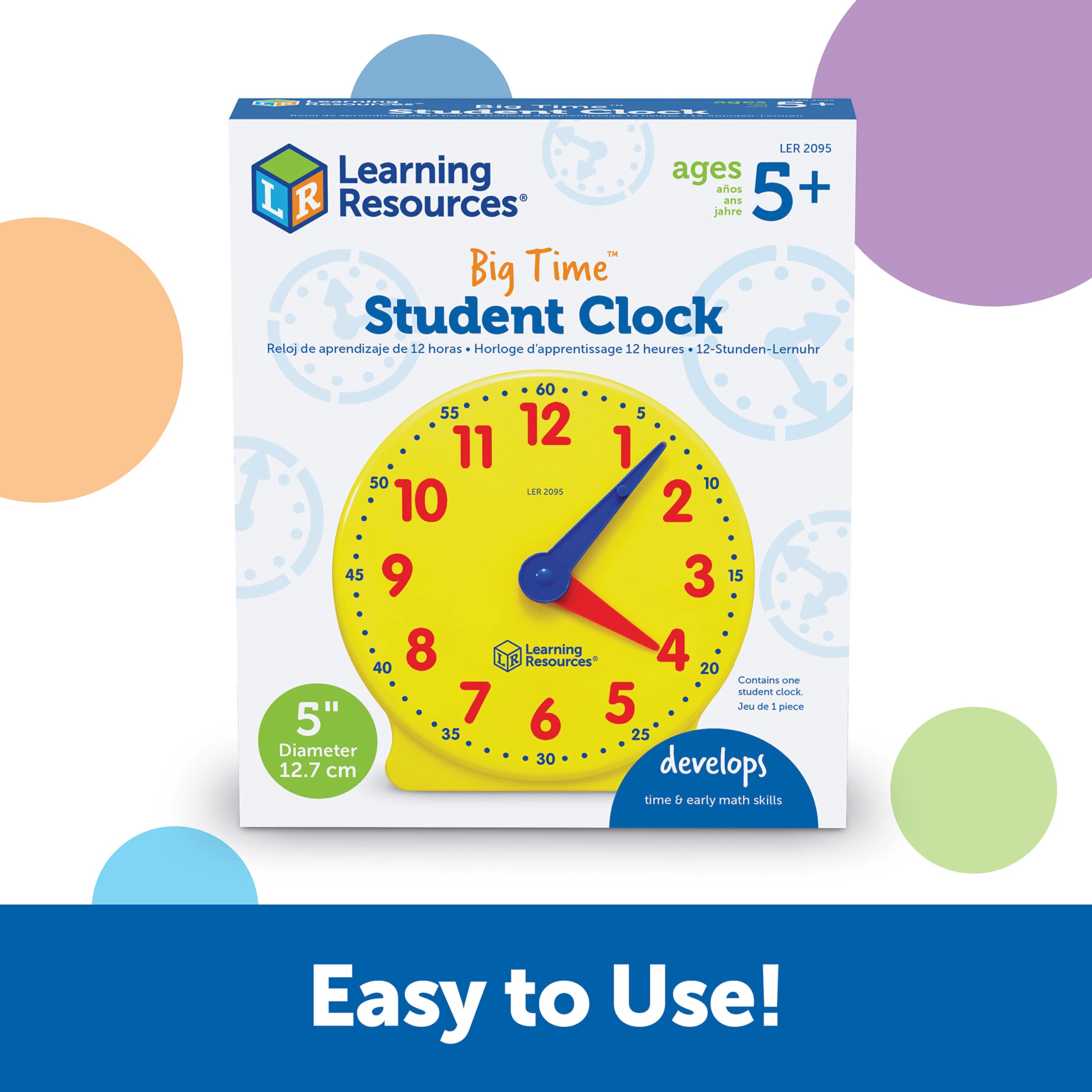 Learning Resources Big Time 24-Hour Student Clock | Kids Learning Time Toy