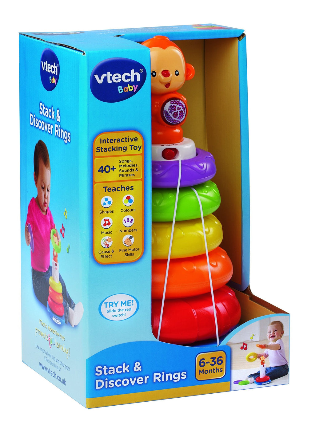 VTech Stack & Discover Rings | Multicolor Learning Toy for Babies