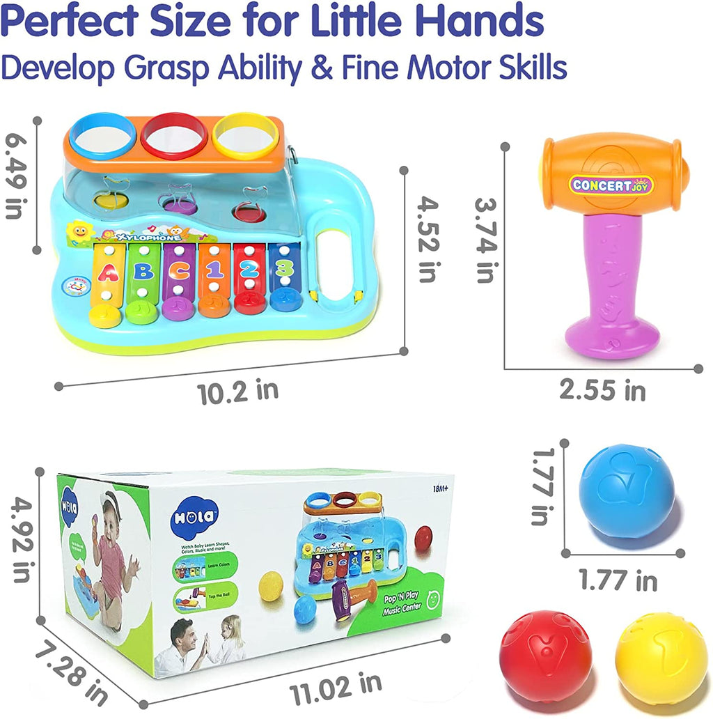 Xylophone Pop 'N Play Music Center 2in1 Montessori Toy for Babies