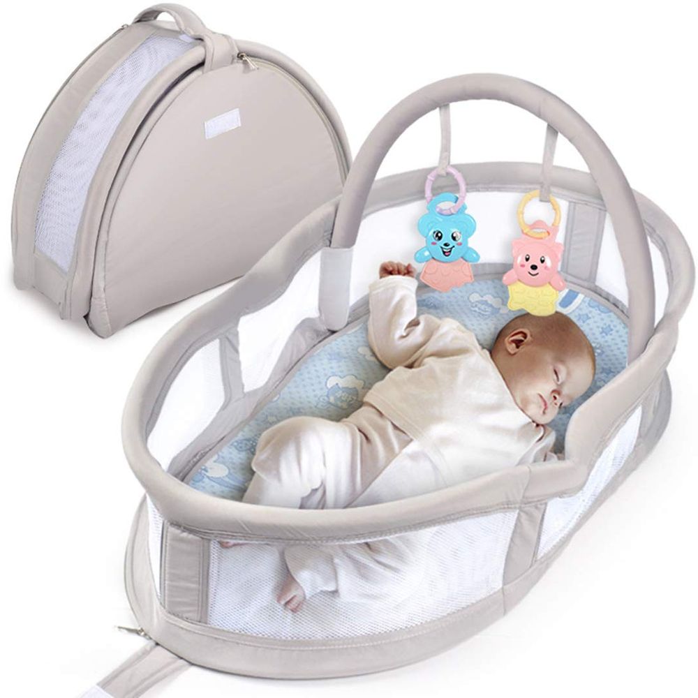 Handmade Soft Natural Cotton Basket for Baby Sleeping | 3 In 1 Baby Bag with Bassinet