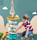 Skyscraper Tower Parking Lot Car Adventure Toy Set for Kids | Slot Track Car with Music & Lights