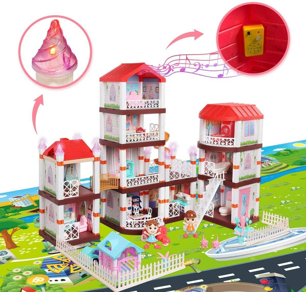 Princess Castle Game | Pink Girls Summer Villa Building Set for Kids
