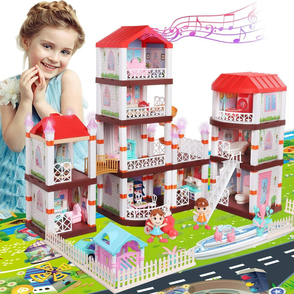 Princess Castle Game | Pink Girls Summer Villa Building Set for Kids